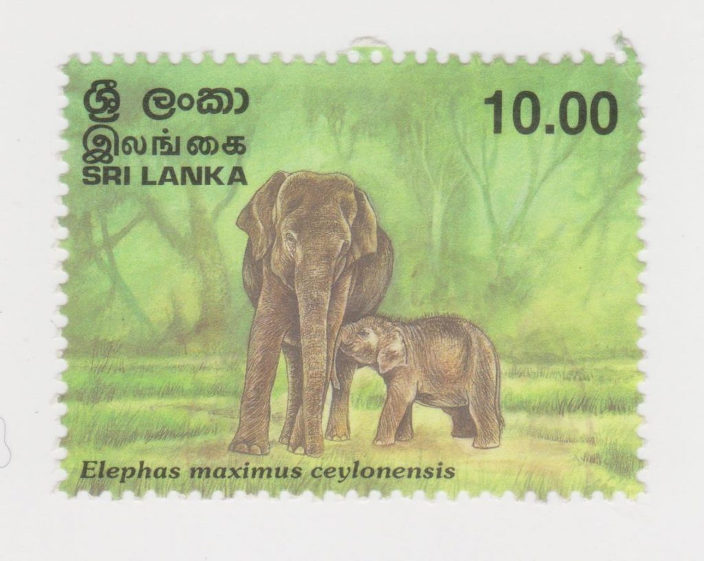 Briefmarke mit Elefanten